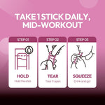 Instructions for using a daily stick on a pink background